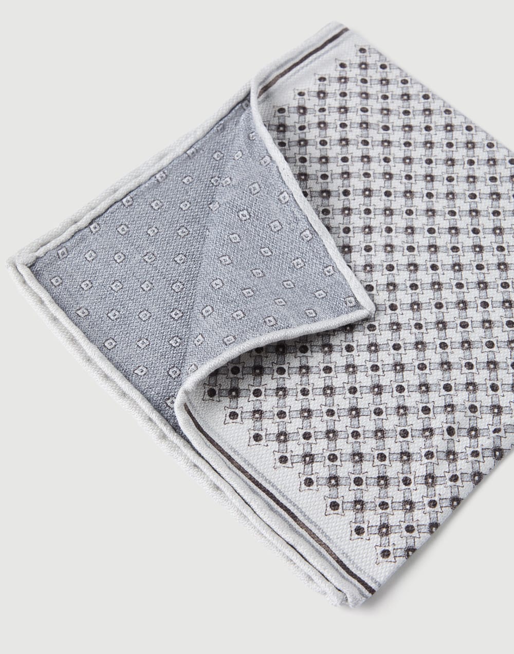 Pocket square with pattern Light Grey Man - Brunello Cucinelli