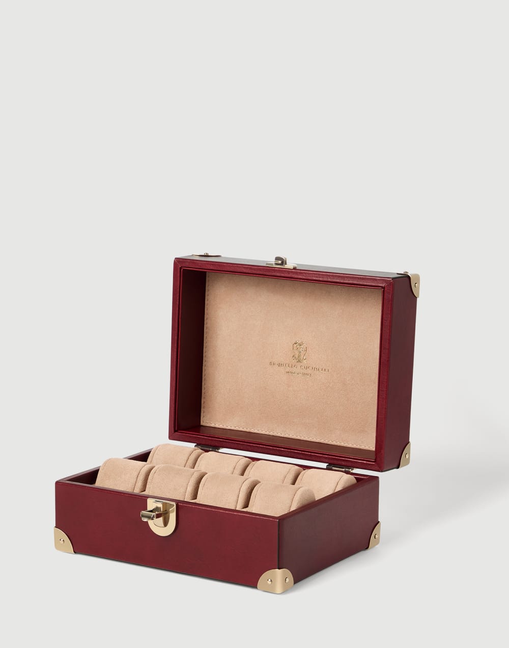 Caja para gafas en becerro Vino Tinto Hombre - Brunello Cucinelli