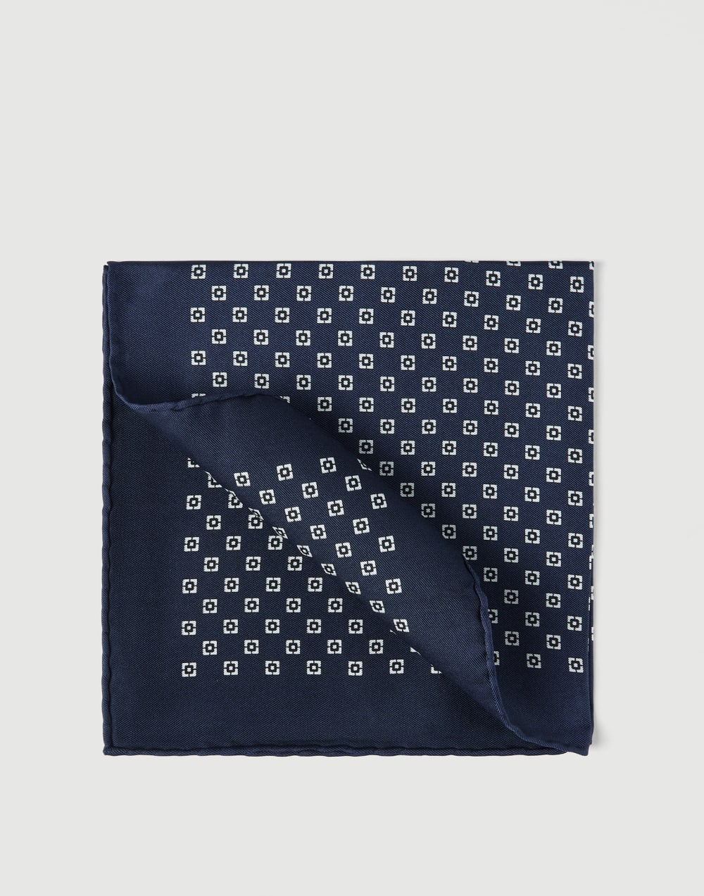 Silk pocket square Navy Blue Man - Brunello Cucinelli