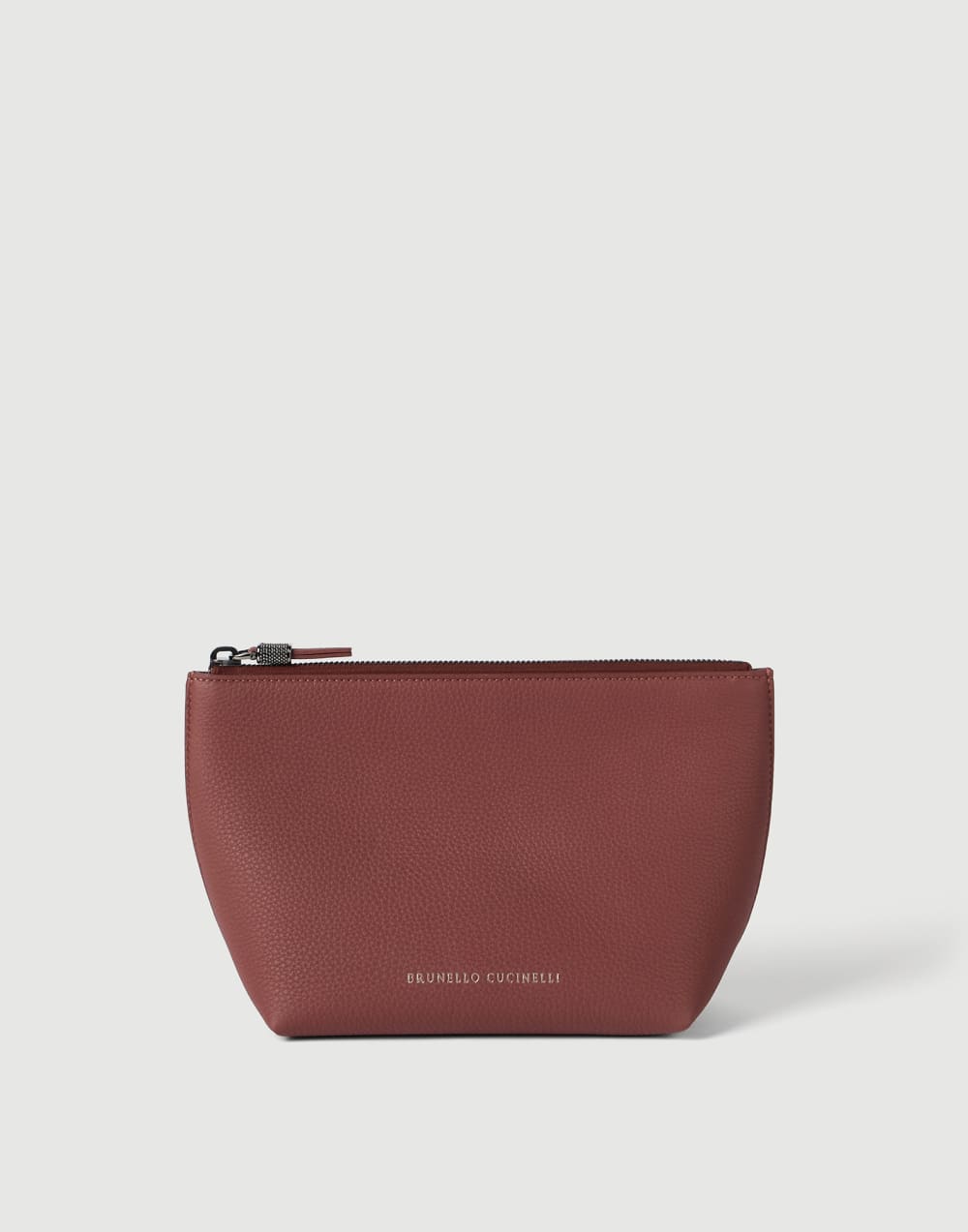 Calfskin clutch bag with monili Firebrick Woman - Brunello Cucinelli