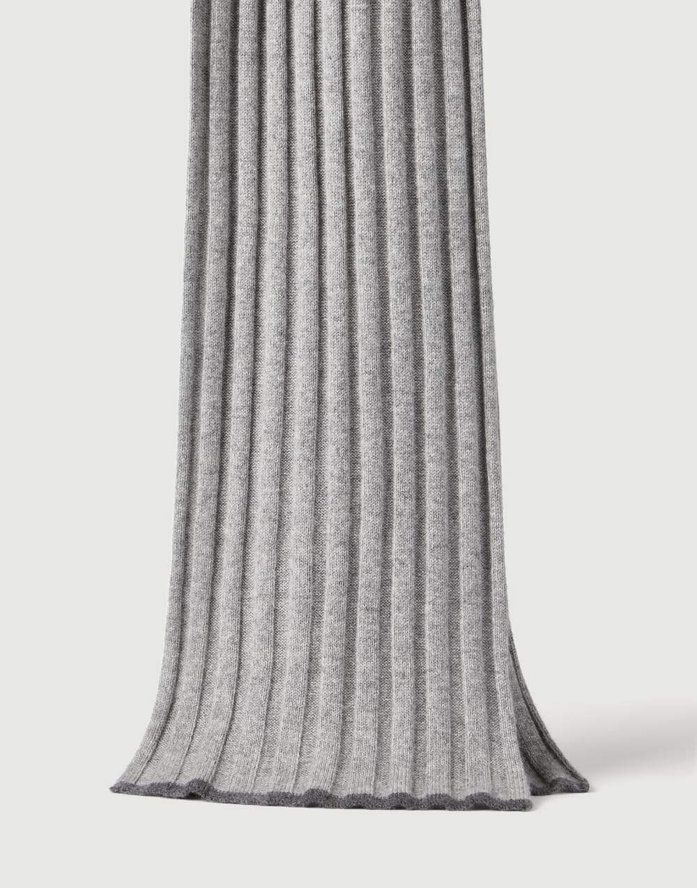 Cashmere rib knit scarf Light Grey Man - Brunello Cucinelli