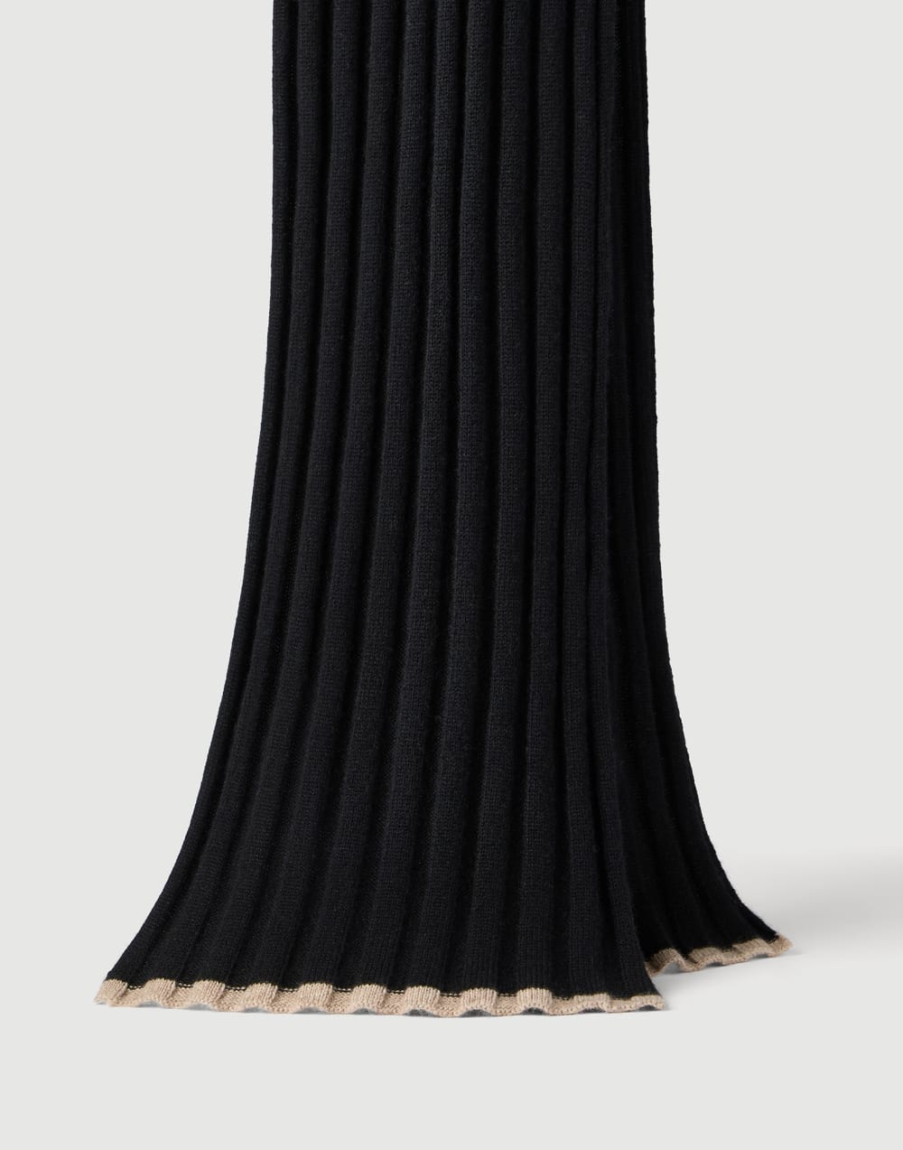 Cashmere rib knit scarf Black Man - Brunello Cucinelli