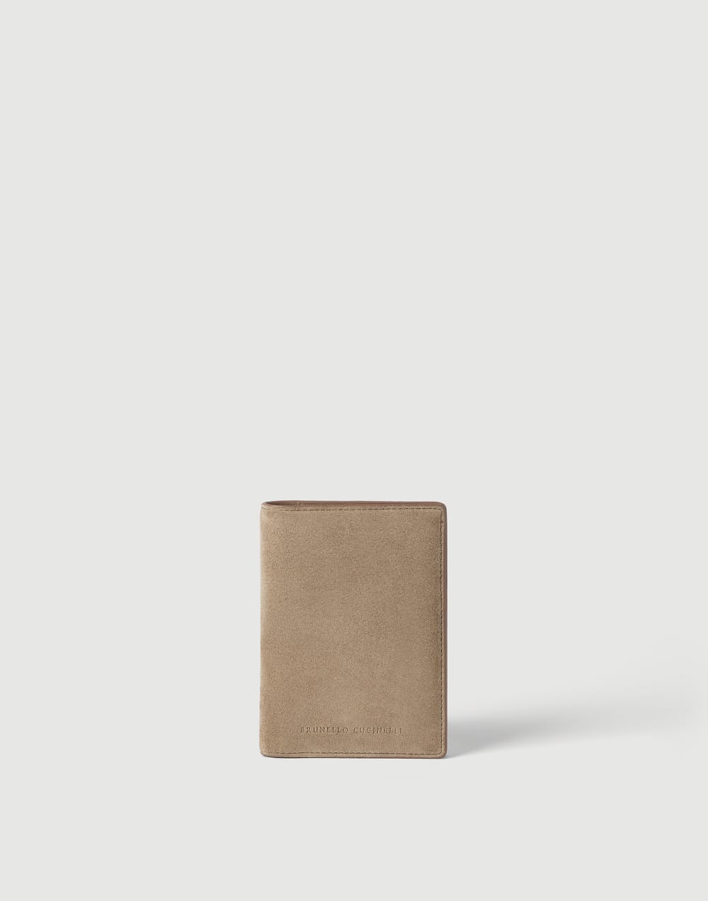 Funda para pasaporte en piel de ante Beige Mujer - Brunello Cucinelli
