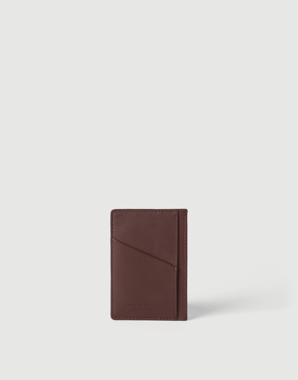 Calfskin card case Brown Man - Brunello Cucinelli