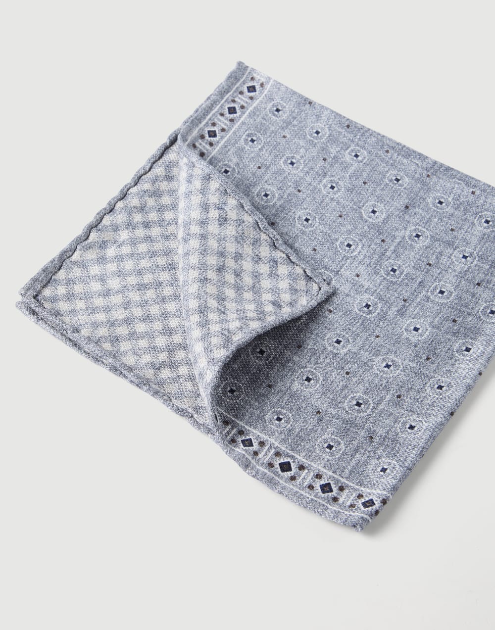 Silk pocket square Grey Man - Brunello Cucinelli