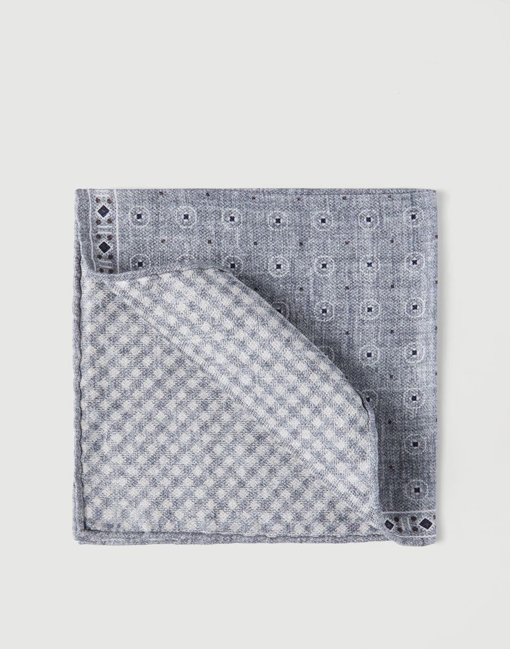 Silk pocket square Grey Man - Brunello Cucinelli