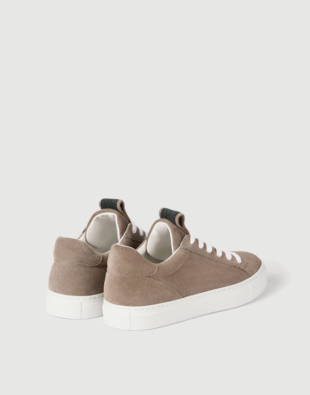 Zapatillas en piel de ante con Monile Marrón Mujer - Brunello Cucinelli