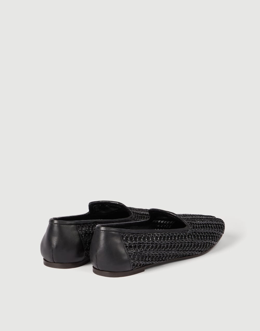 Techno raffia and calfskin flats Black Woman - Brunello Cucinelli