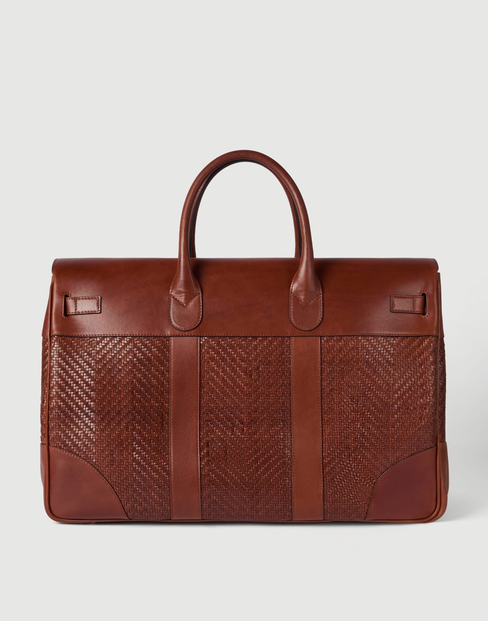 Calfskin and cowhide bag Cognac Man - Brunello Cucinelli