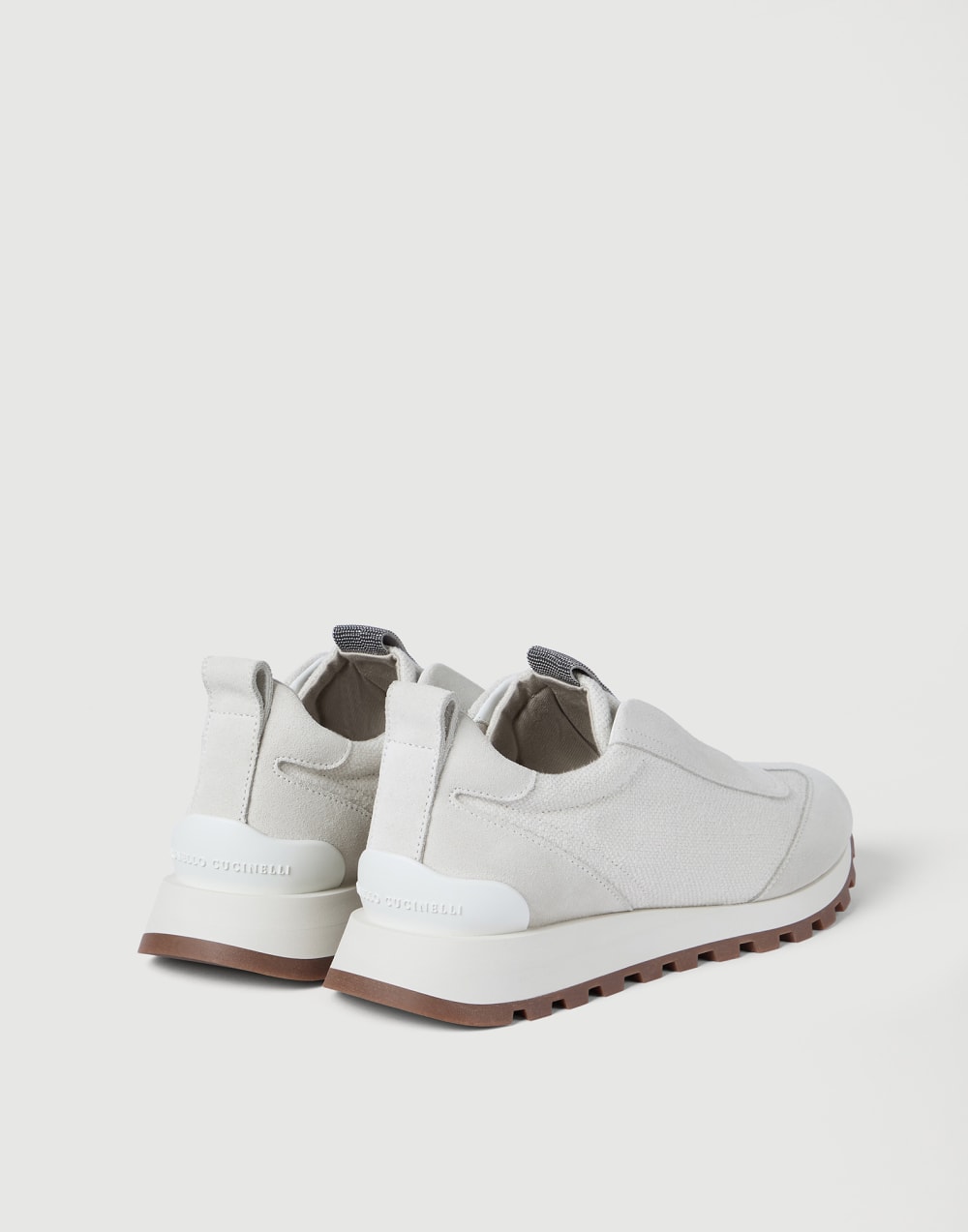 Canvas and suede runners White Woman - Brunello Cucinelli