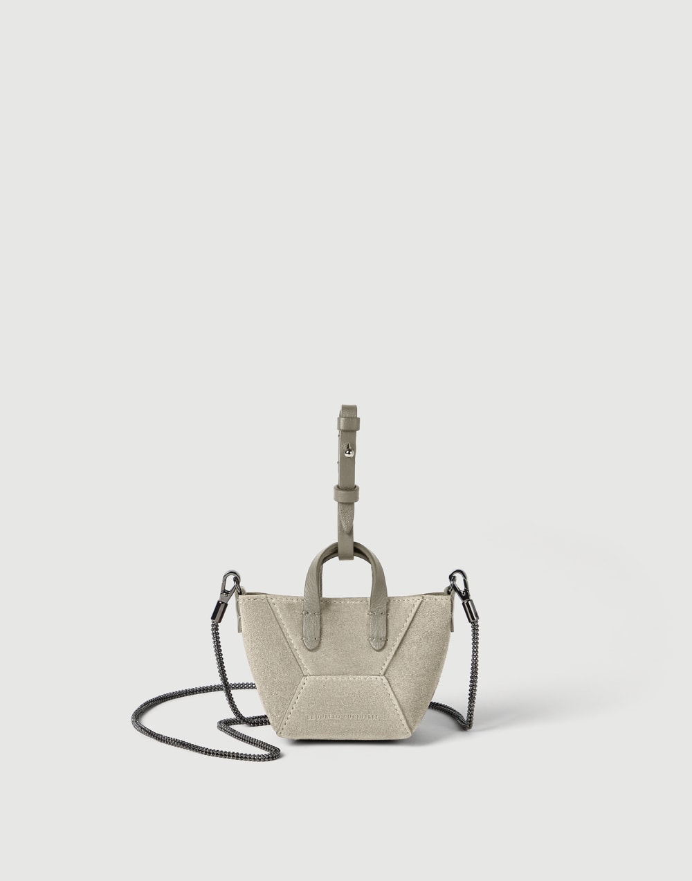 Suede BC Duo micro bag Khaki Woman - Brunello Cucinelli