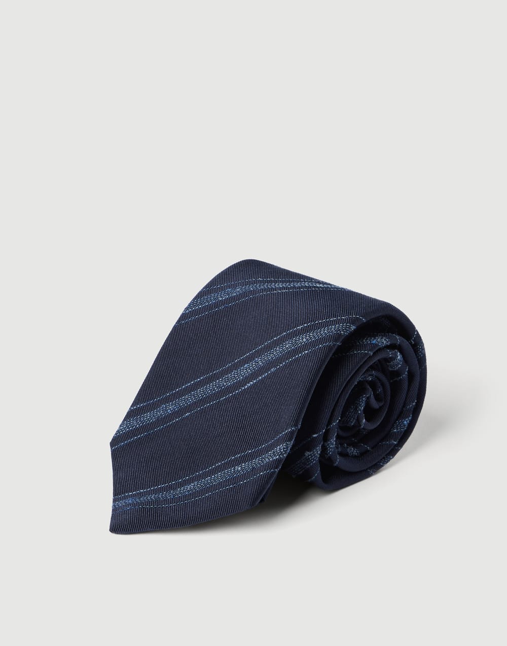 Silk and cotton tie Navy Blue Man - Brunello Cucinelli