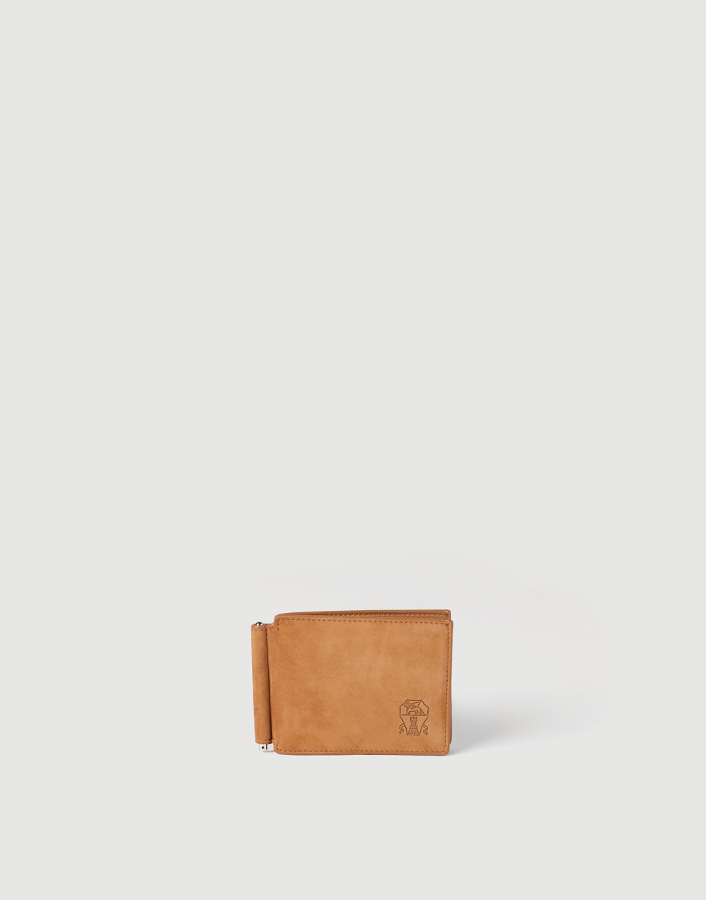 Portemonnaie aus Nubukleder Cognac Herren - Brunello Cucinelli