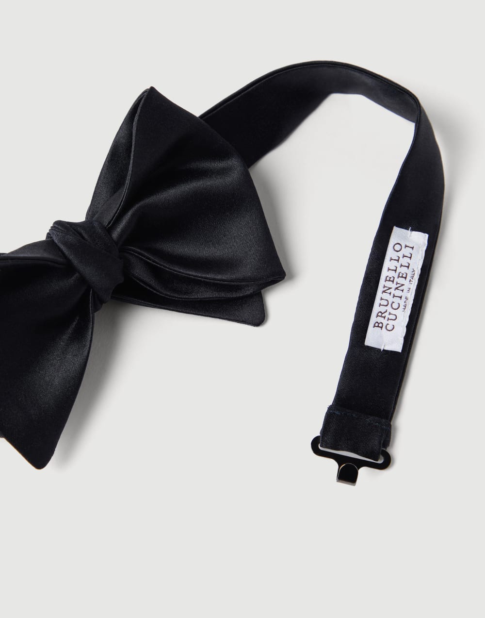 Cotton and silk satin bow tie Night Man - Brunello Cucinelli