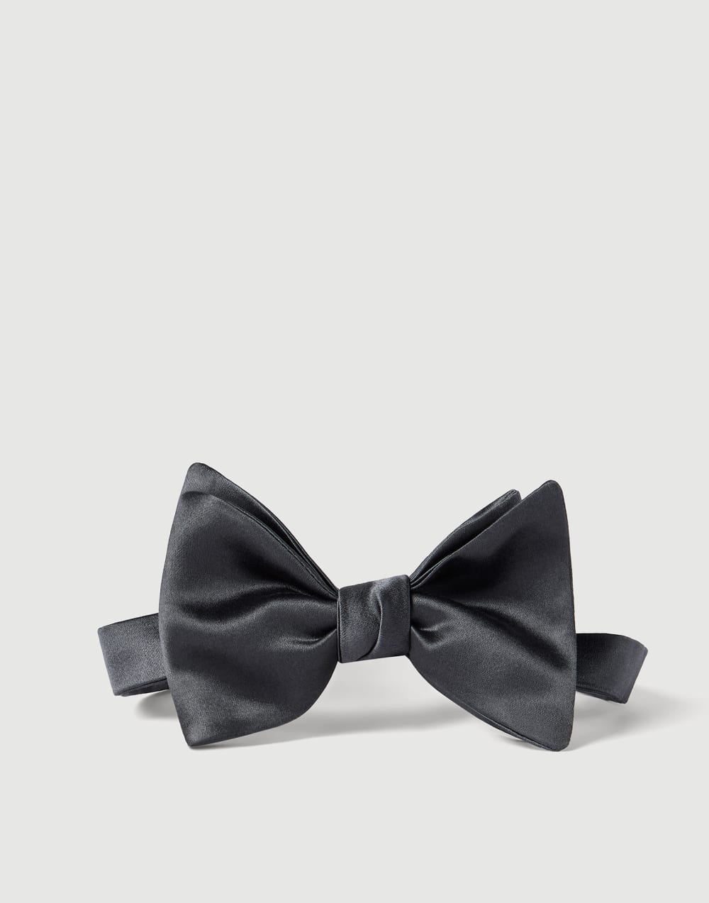 Cotton and silk satin bow tie Anthracite Man - Brunello Cucinelli