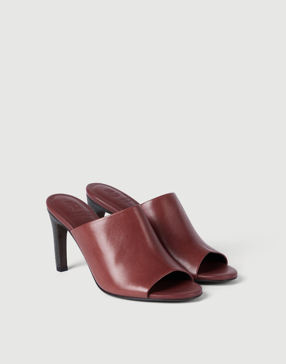Mules in pelle Classic Rosso Mattone Donna - Brunello Cucinelli