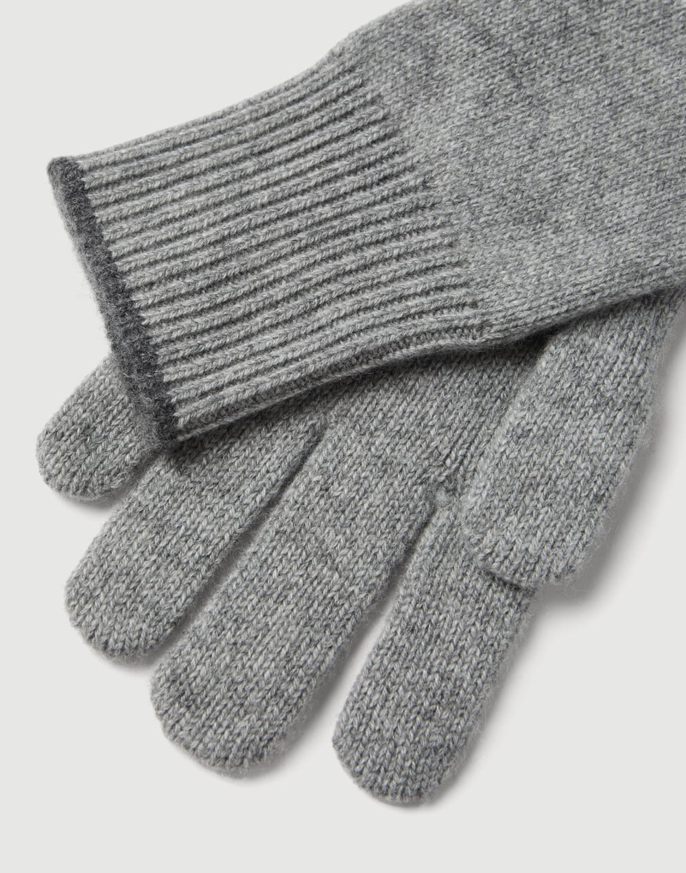 Cashmere knit gloves Grey Man - Brunello Cucinelli