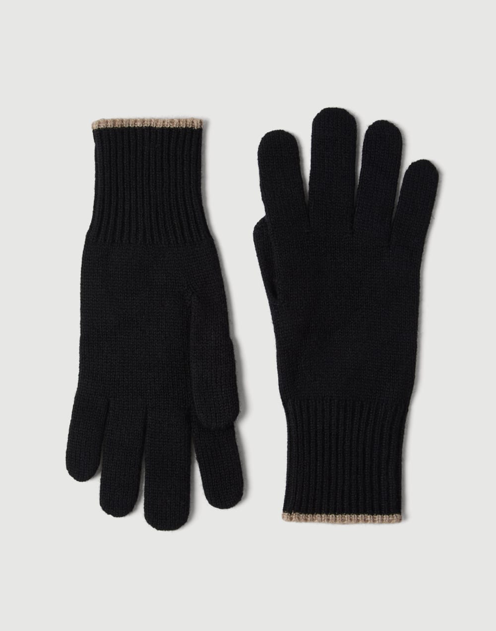 Cashmere knit gloves Black Man - Brunello Cucinelli