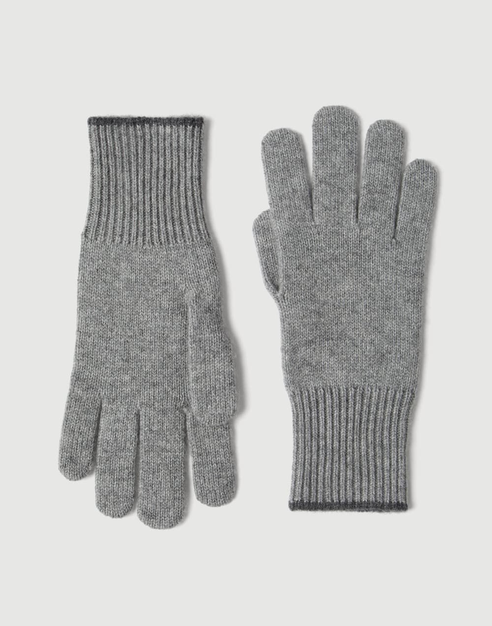 Cashmere knit gloves Grey Man - Brunello Cucinelli