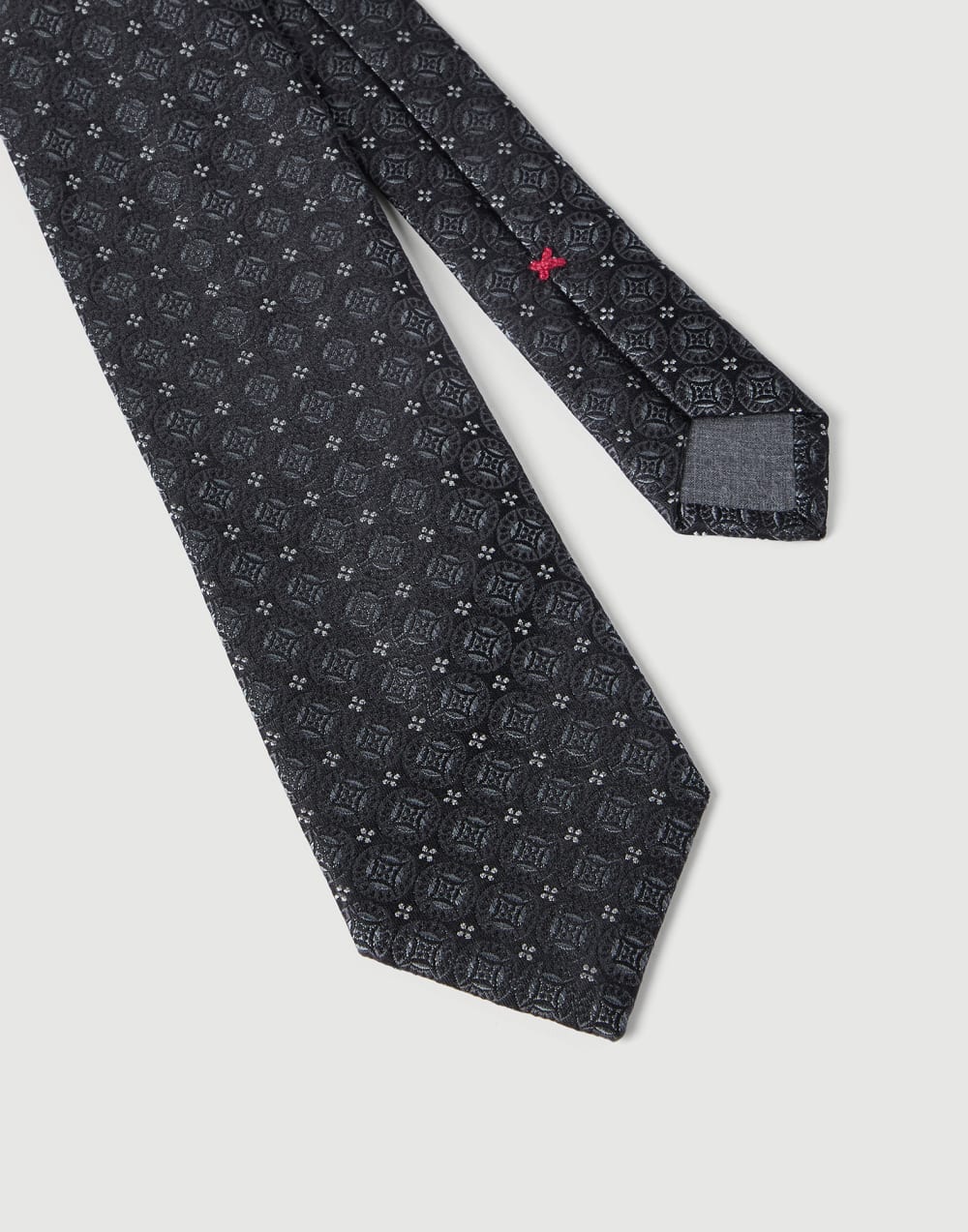 Silk tie with pattern Anthracite Man - Brunello Cucinelli