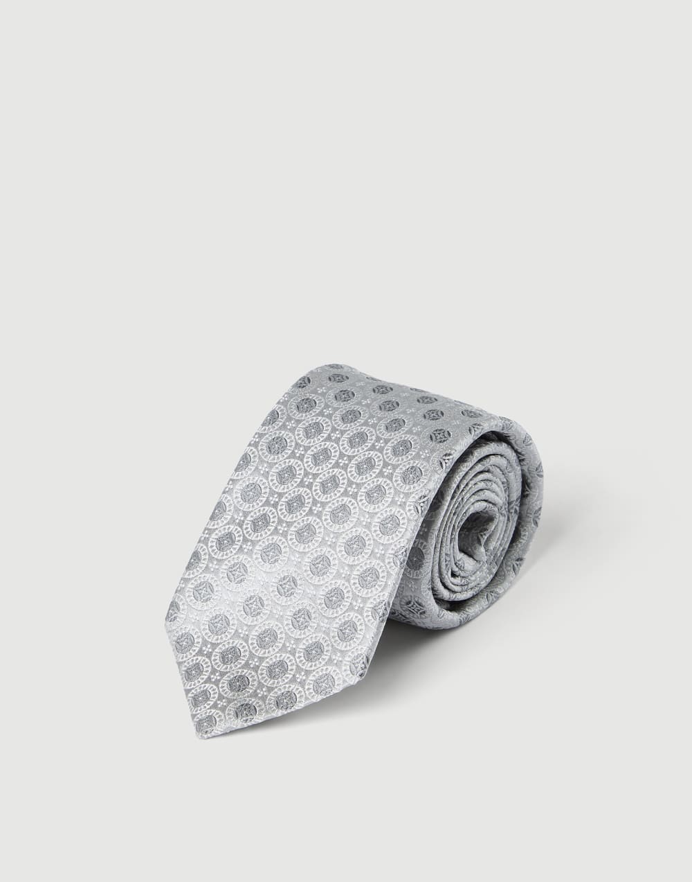 Corbata de seda con estampado Gris Claro Hombre - Brunello Cucinelli