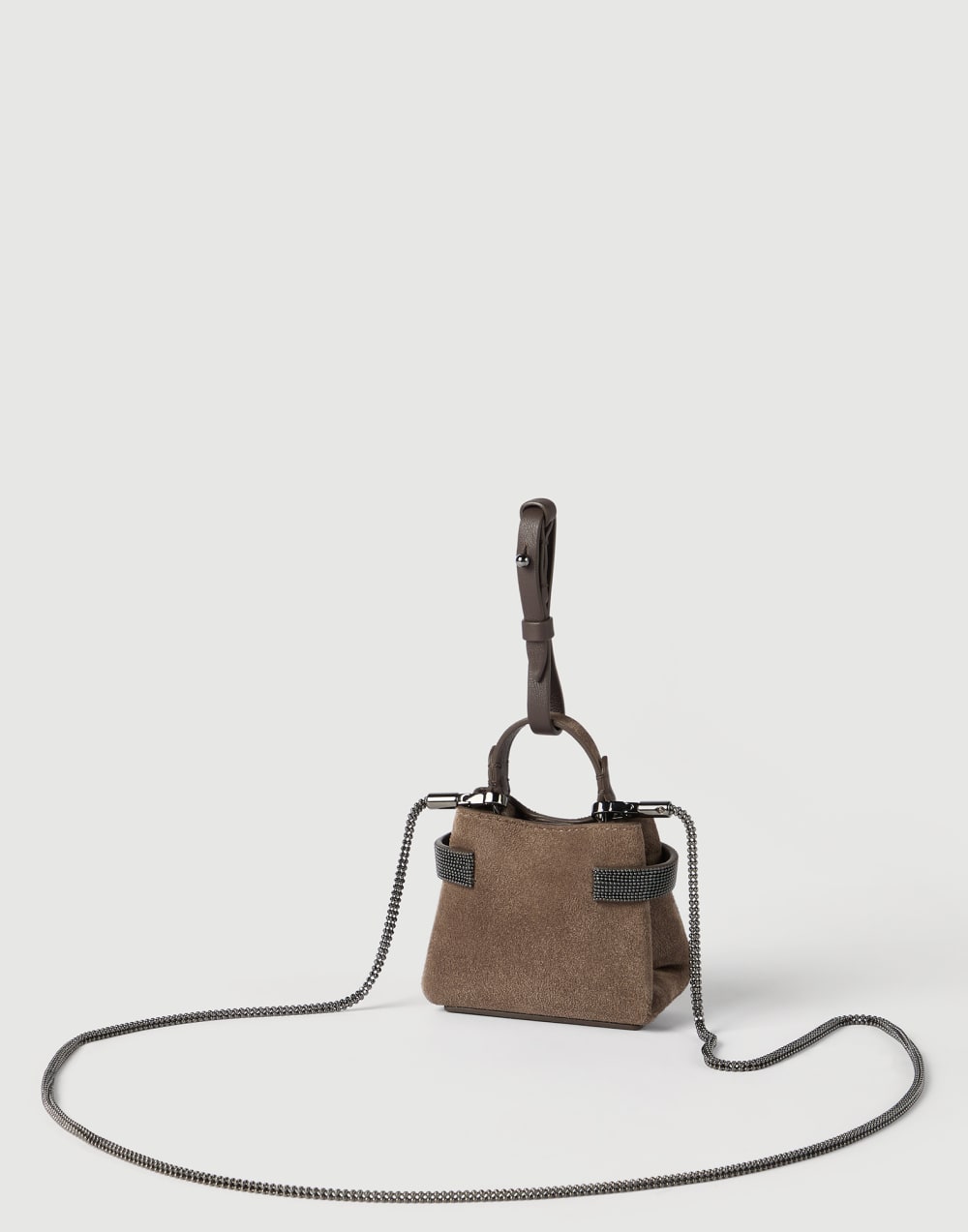 Bolso Essence micro en piel de ante Corteza Mujer - Brunello Cucinelli