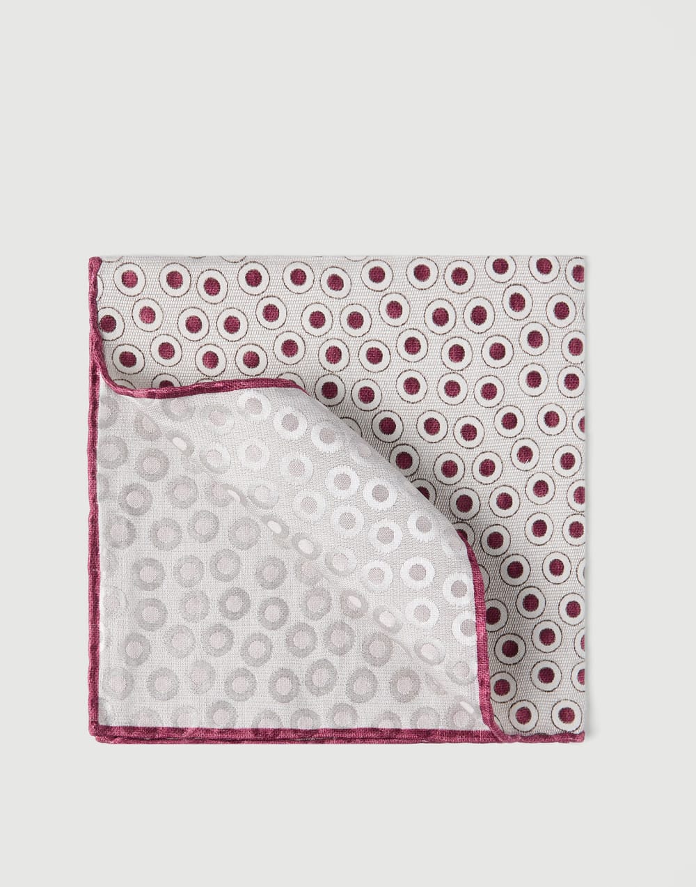Spotted pocket square Cherry Man - Brunello Cucinelli