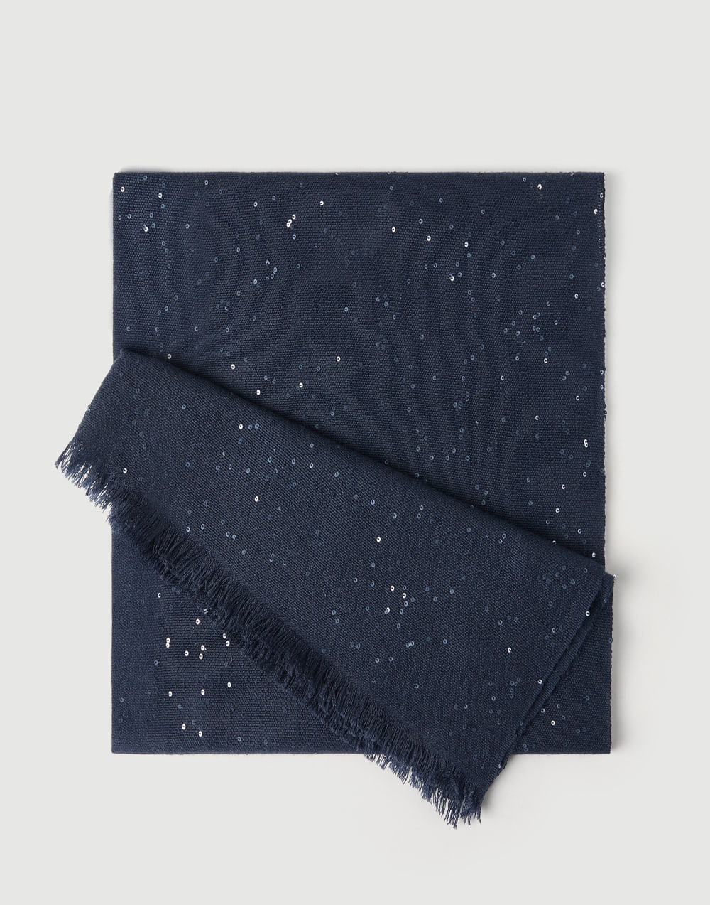 Cashmere and silk Diamond yarn scarf Blue Woman - Brunello Cucinelli