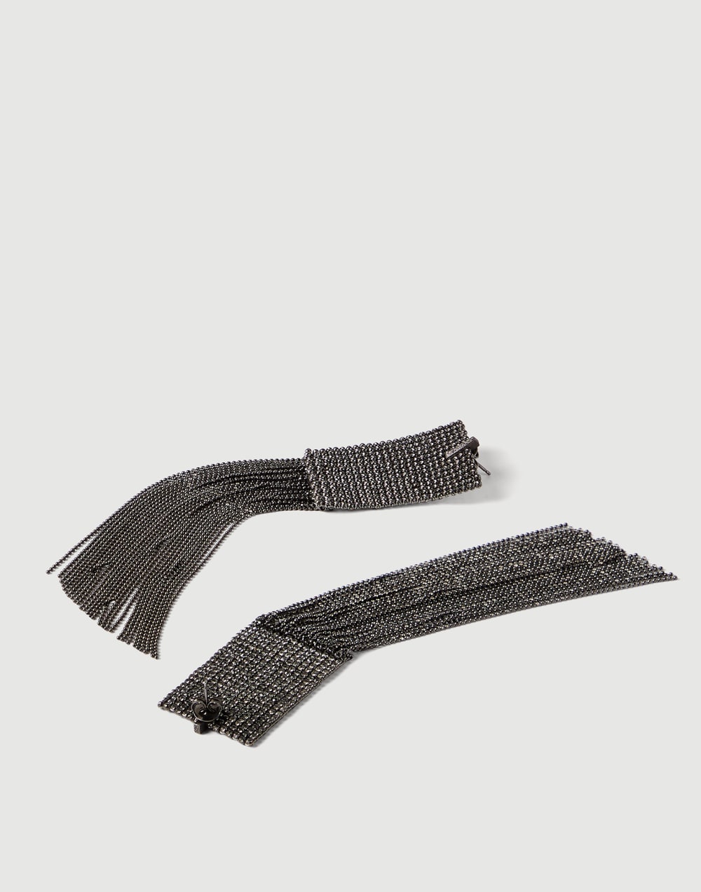 Silver frayed earrings Lignite Grey Woman - Brunello Cucinelli