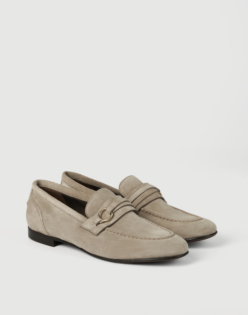 Suede loafers Light Grey Woman - Brunello Cucinelli