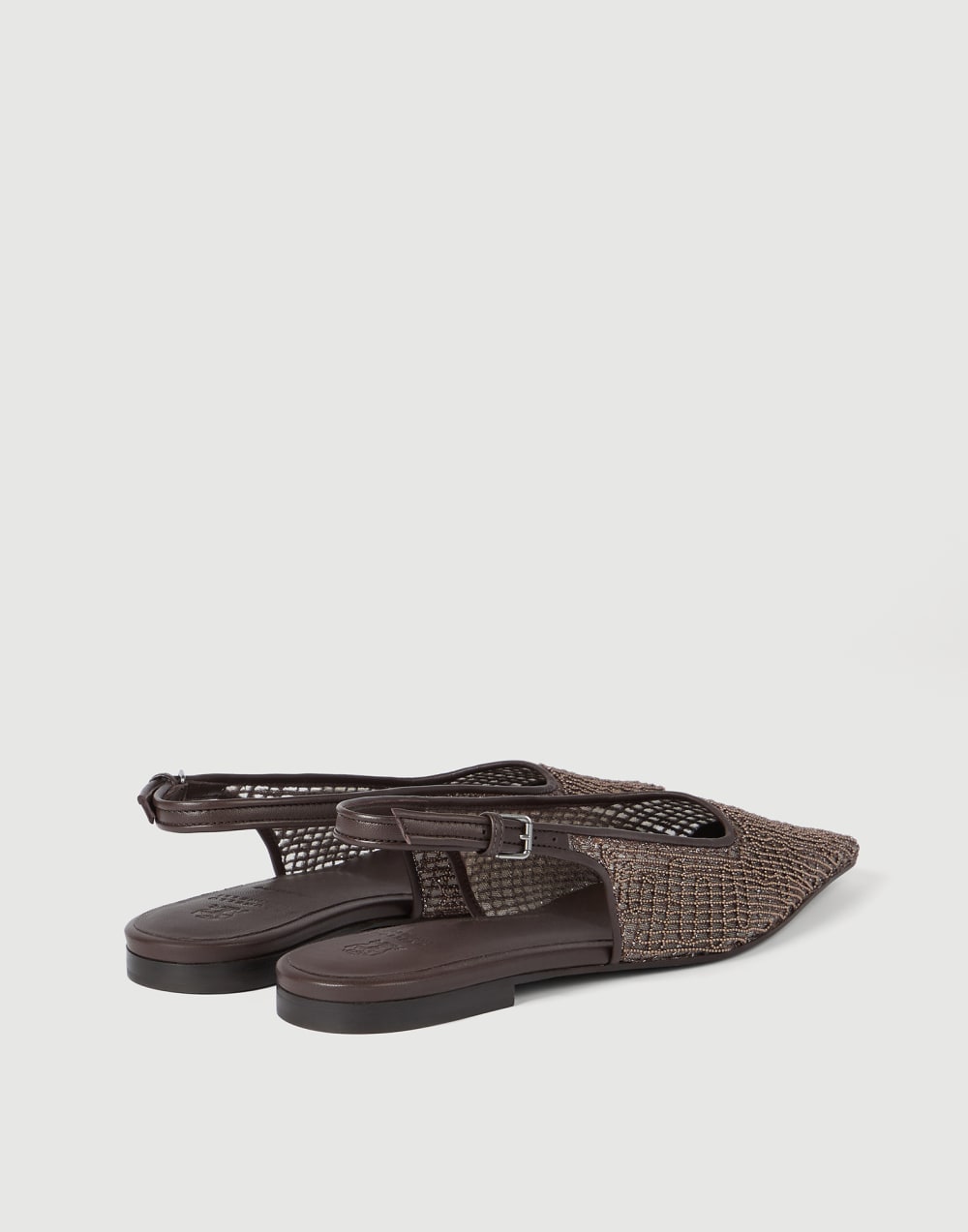 Leather slingback flats Brown Woman - Brunello Cucinelli