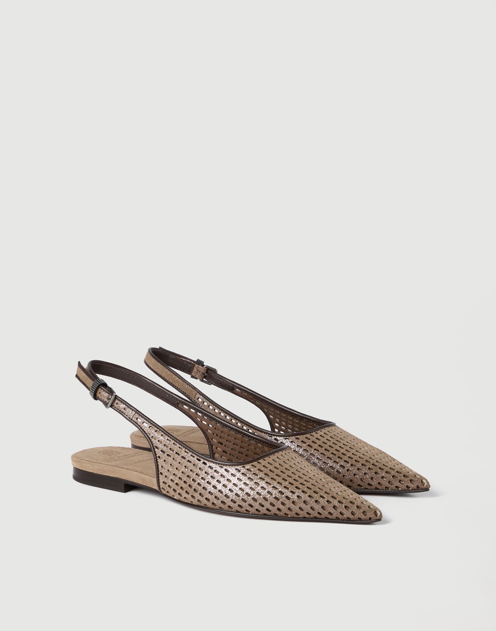 Leather slingback flats Brown Woman - Brunello Cucinelli