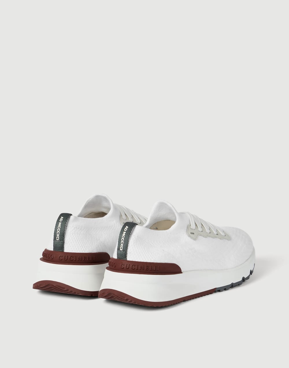 Cotton and calfskin runners White Man - Brunello Cucinelli