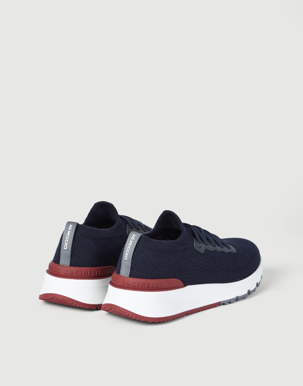Cotton and calfskin runners Blue Man - Brunello Cucinelli