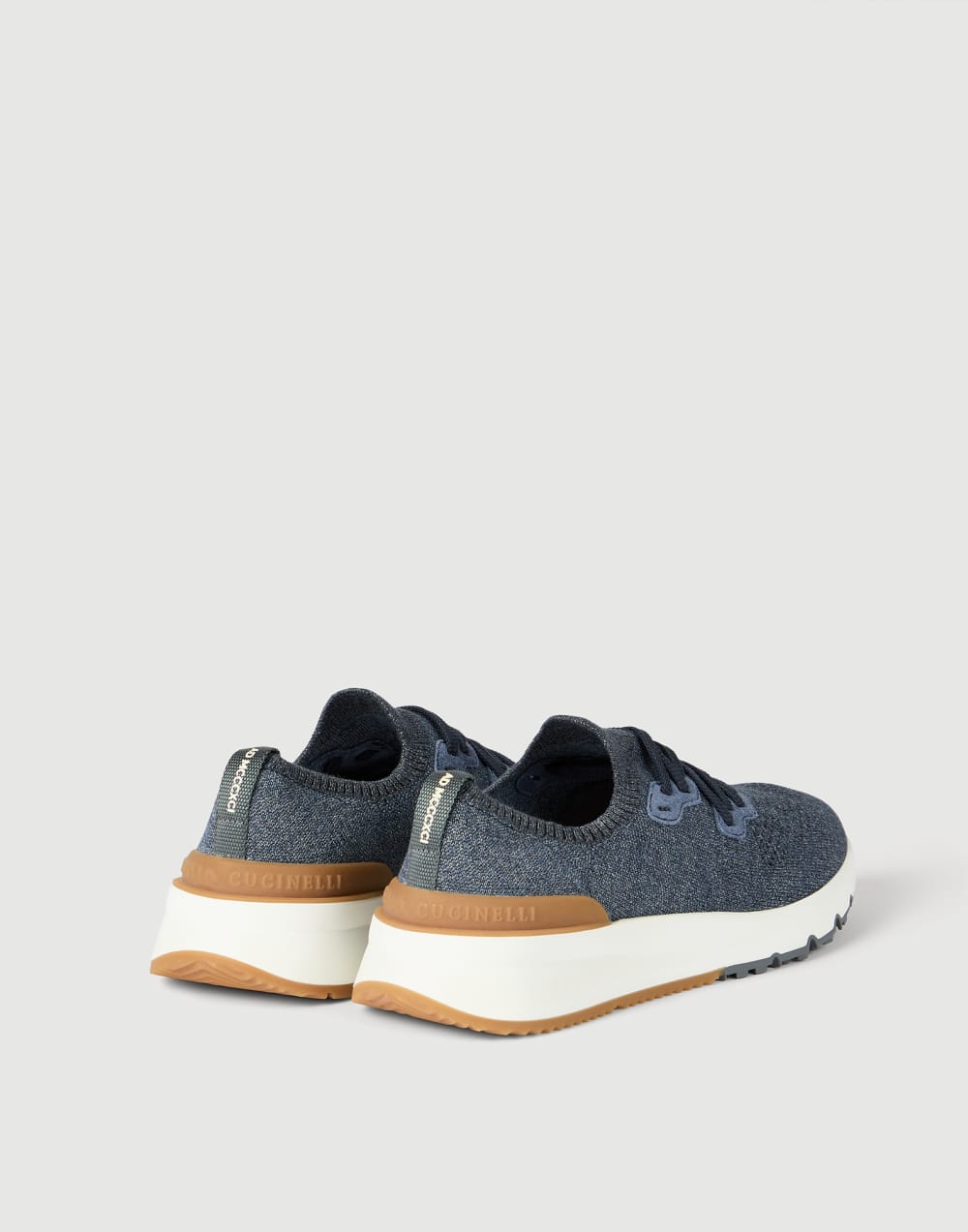 Cotton chiné knit runners Azure Man - Brunello Cucinelli