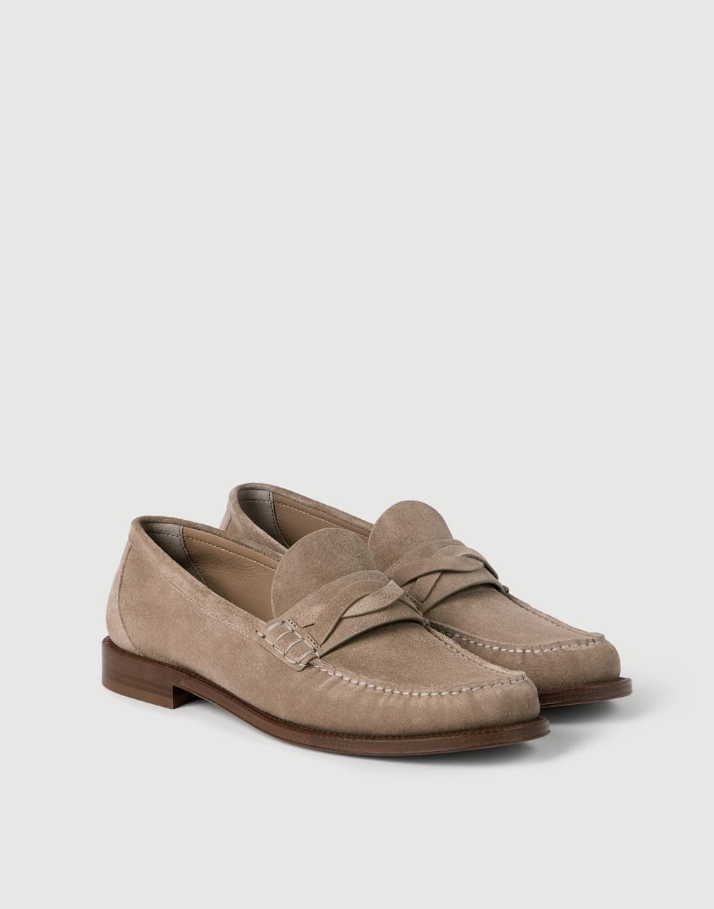 Suede loafers Taupe Smoke Man - Brunello Cucinelli
