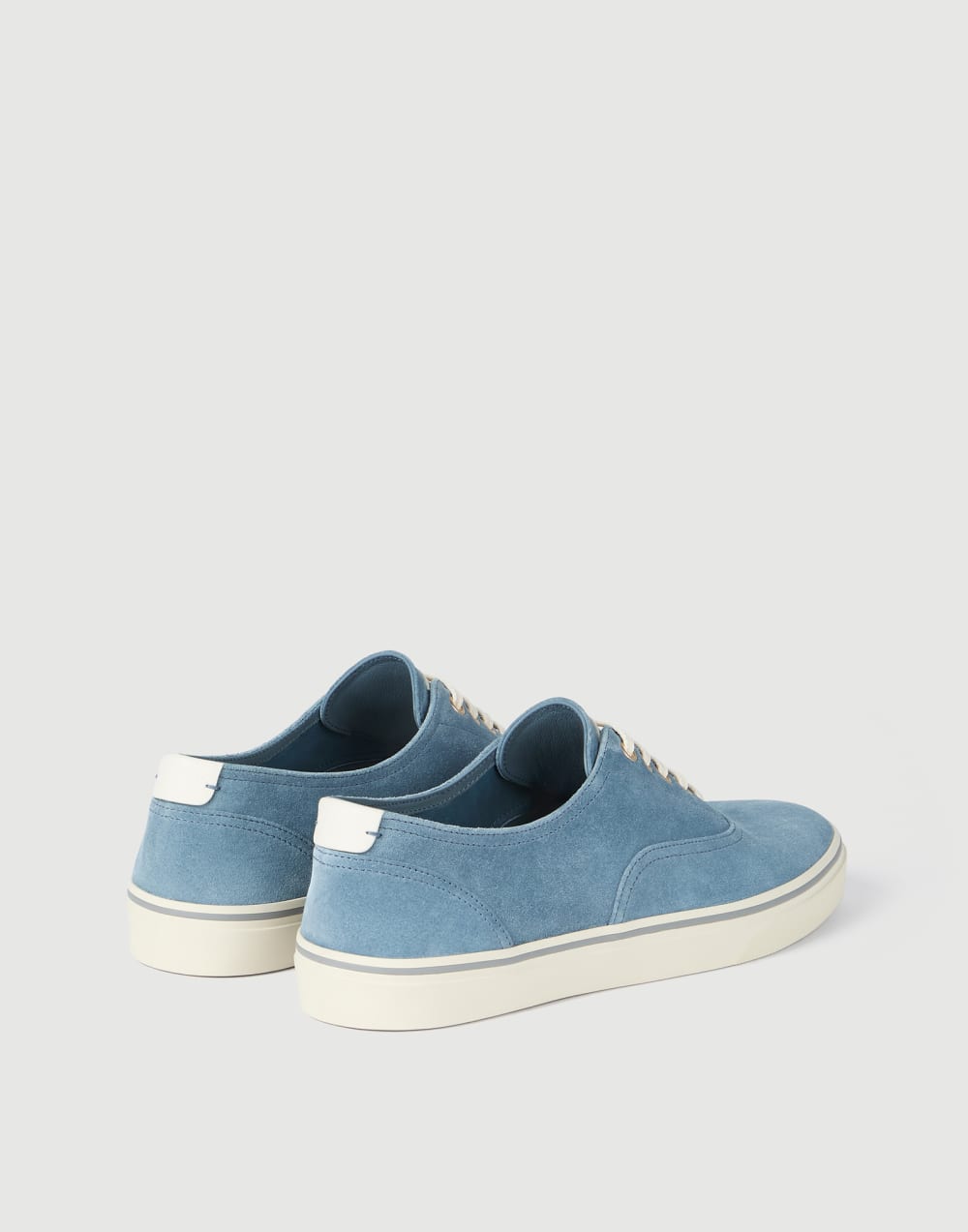 Reversed calfskin sneakers Azure Man - Brunello Cucinelli
