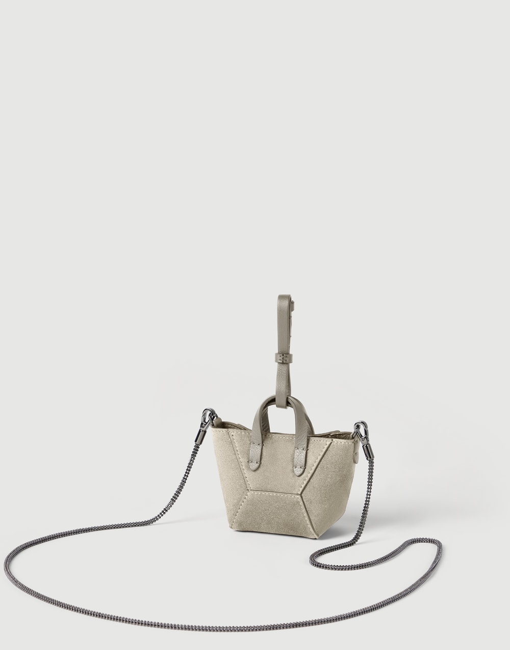 Suede BC Duo micro bag Khaki Woman - Brunello Cucinelli