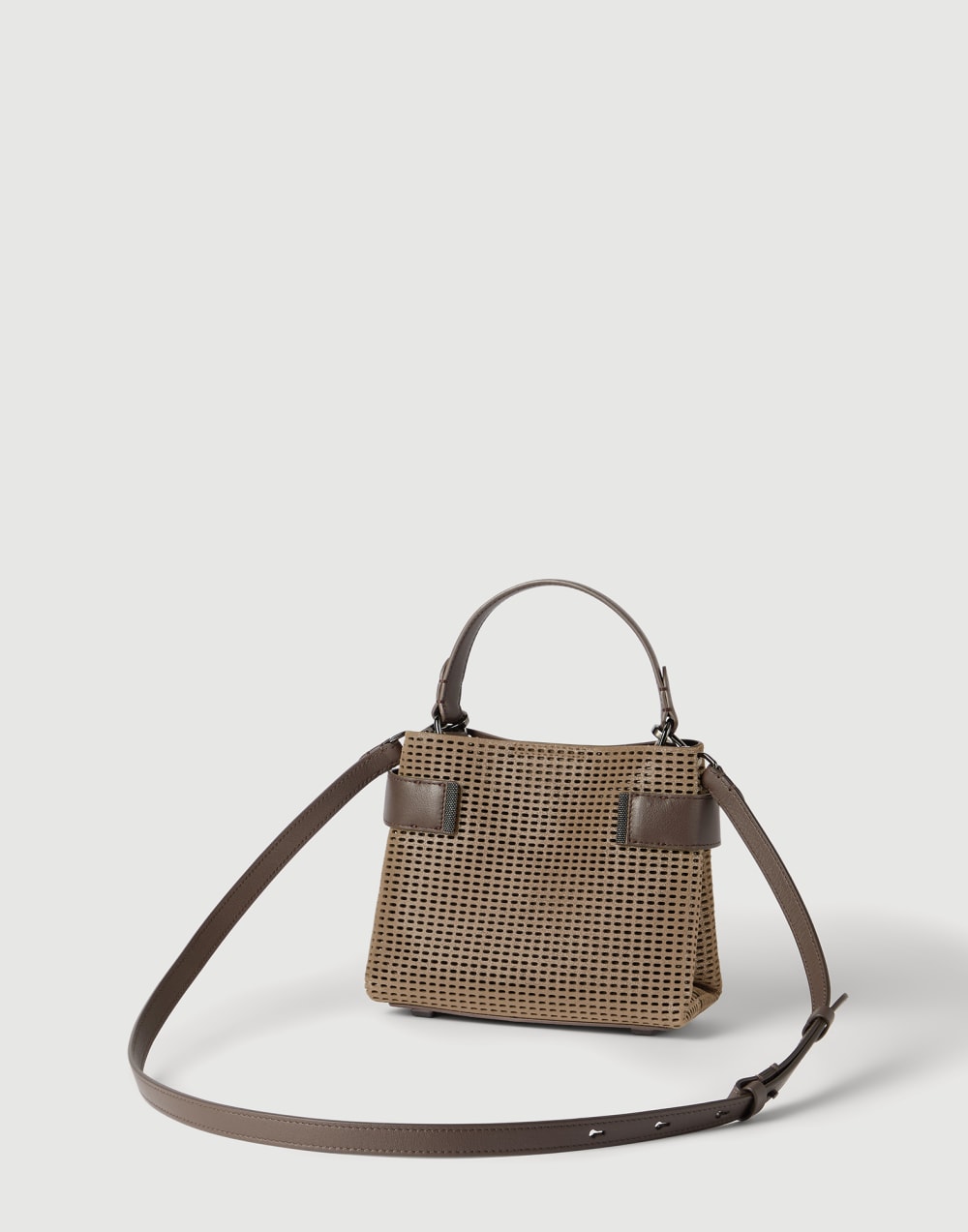 Bolso Top-Handle Essence pequeño de piel Marrón Mujer - Brunello Cucinelli