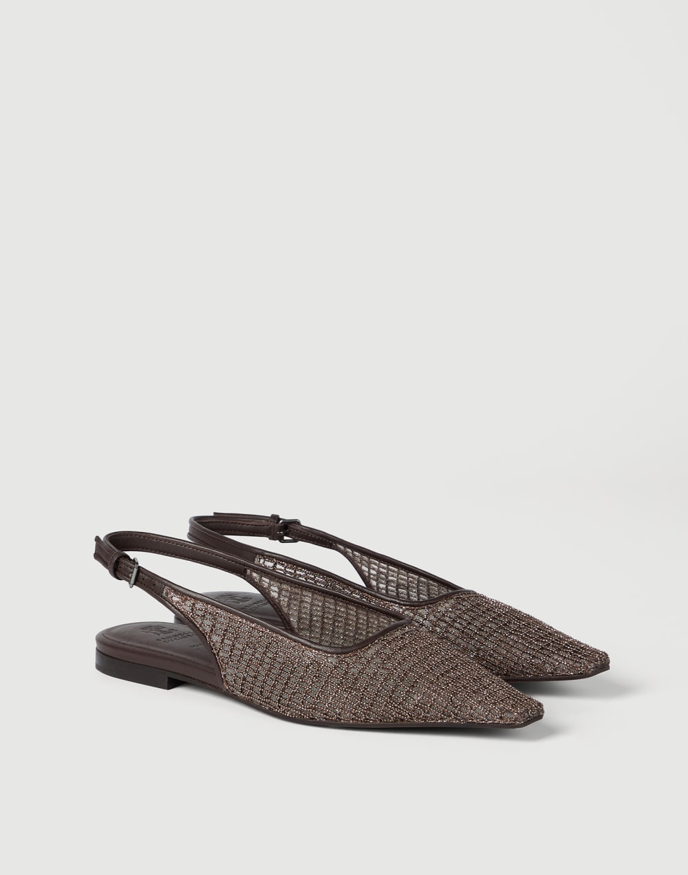 Leather slingback flats Brown Woman - Brunello Cucinelli