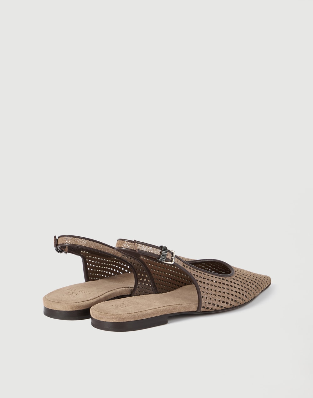 Leather slingback flats Brown Woman - Brunello Cucinelli