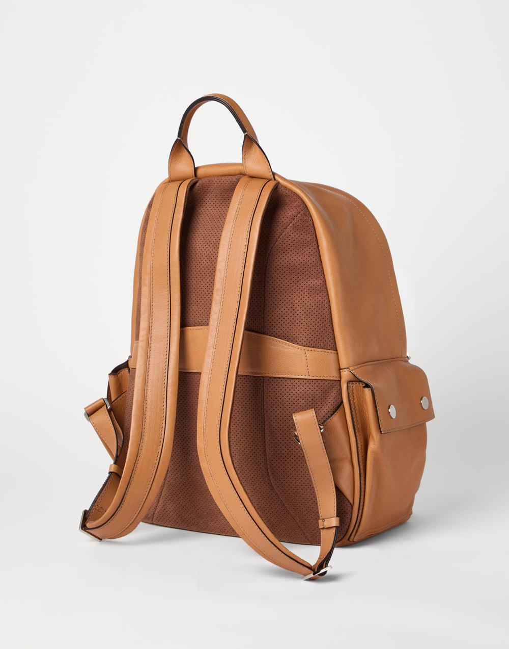 Cowhide travel backpack Cognac Man - Brunello Cucinelli