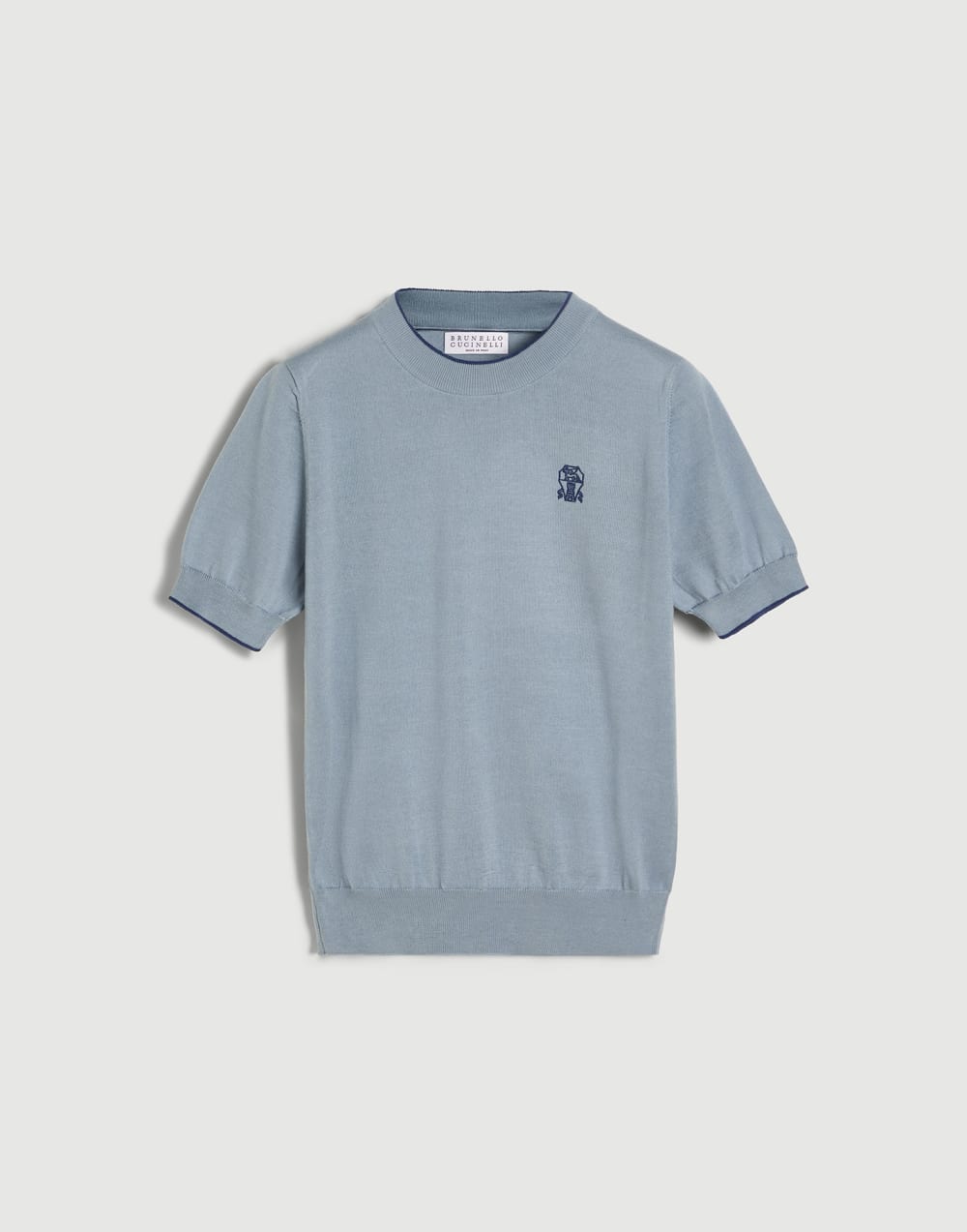 Camiseta de punto ligero Celeste Niño - Brunello Cucinelli