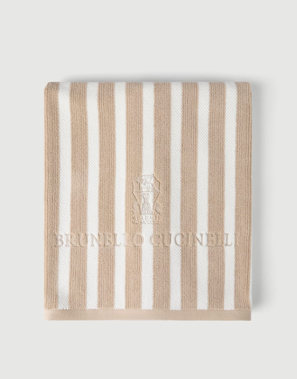 条纹沙滩巾 米黄 生活风格 - Brunello Cucinelli