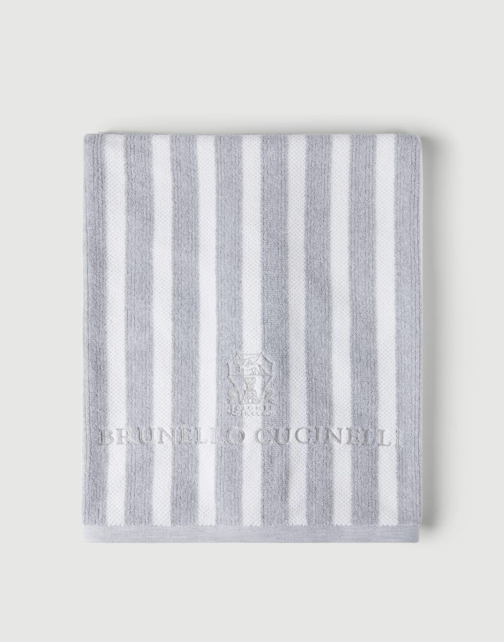 Striped terrycloth beach towel Grey Lifestyle - Brunello Cucinelli