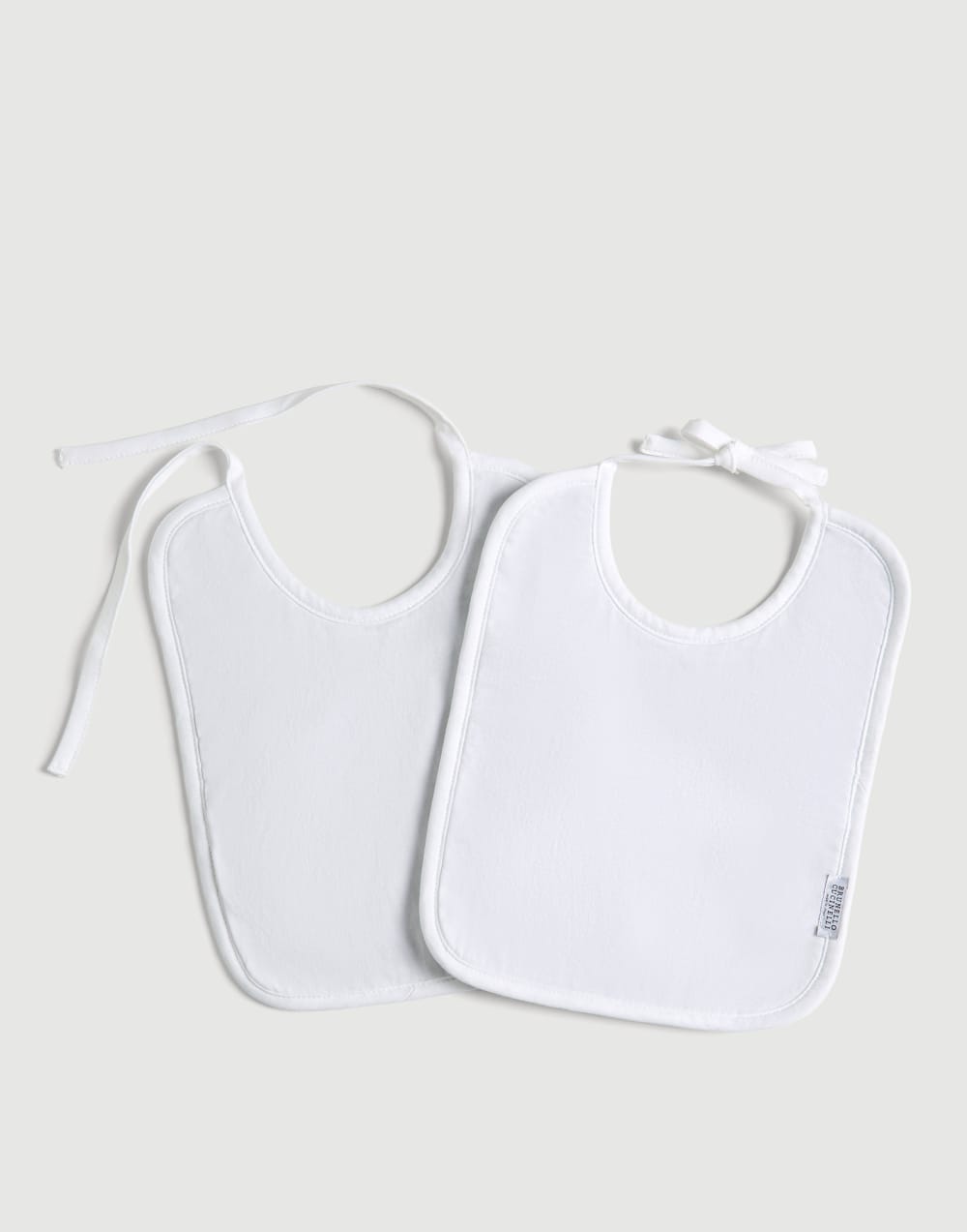 Baby Bernie 2-piece bib set Light Grey Baby - Brunello Cucinelli