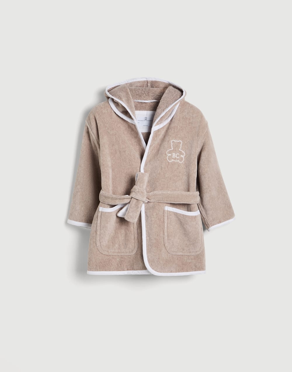 Cotton terrycloth bathrobe Beige Baby - Brunello Cucinelli