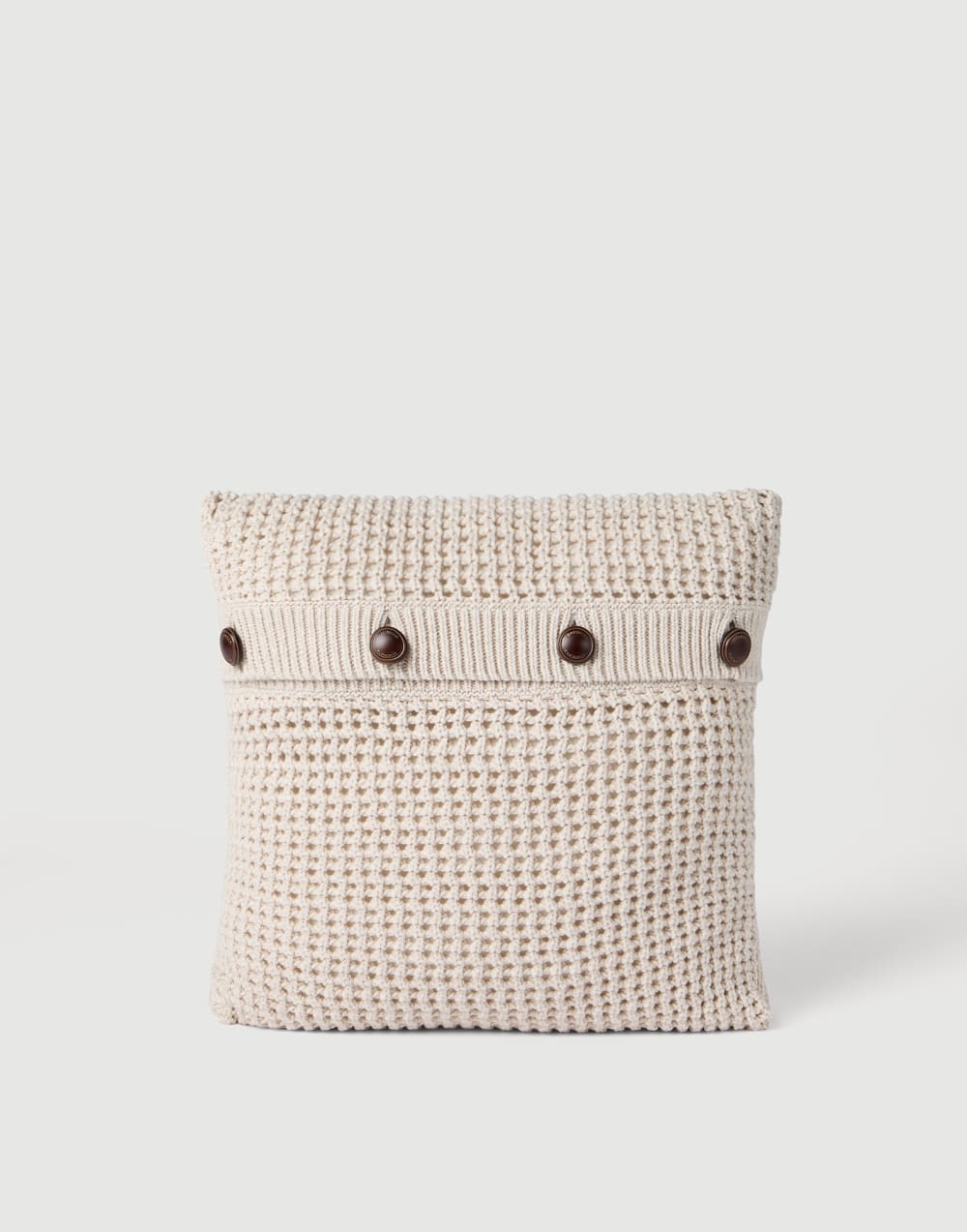 Net knit cushion Oat Lifestyle - Brunello Cucinelli