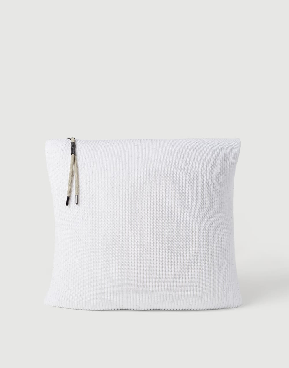 Cotton knit cushion White Lifestyle - Brunello Cucinelli