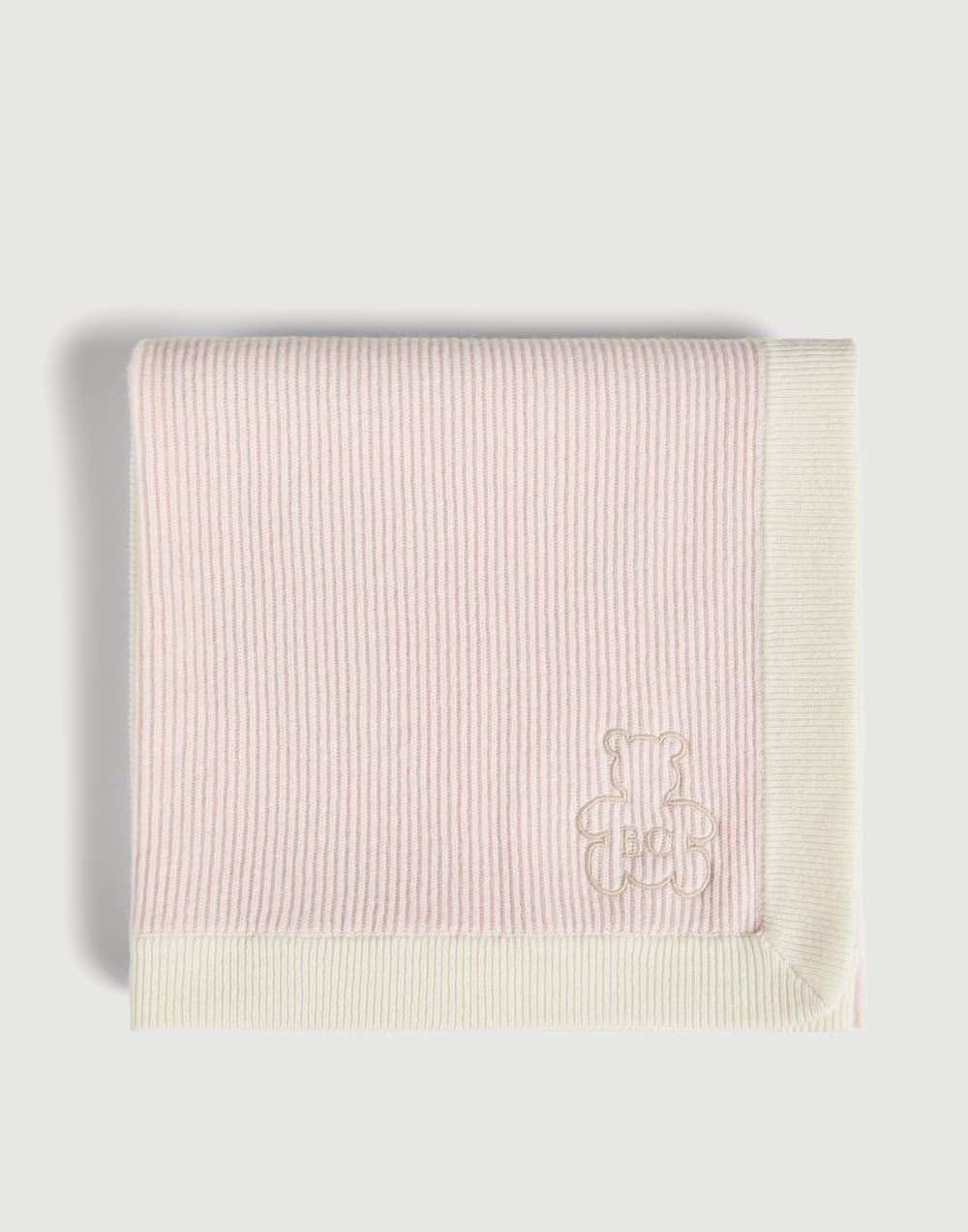Baby Bernie-Decke in Rippenstrick Rosa Baby - Brunello Cucinelli